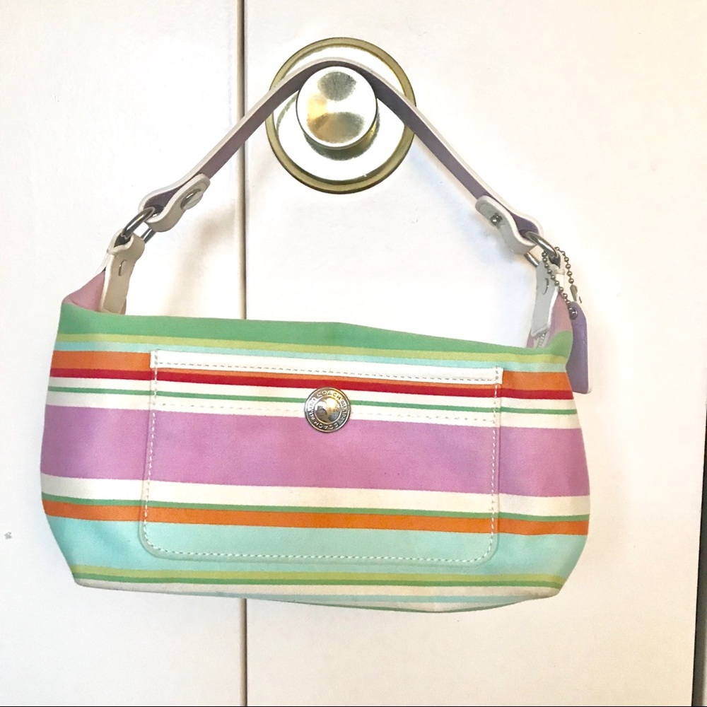 COACH PURSE LINE PRINT RAINBOW